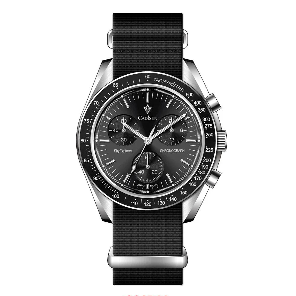 Chronograph Quartz Canvas Watch With Sapphire Crystal