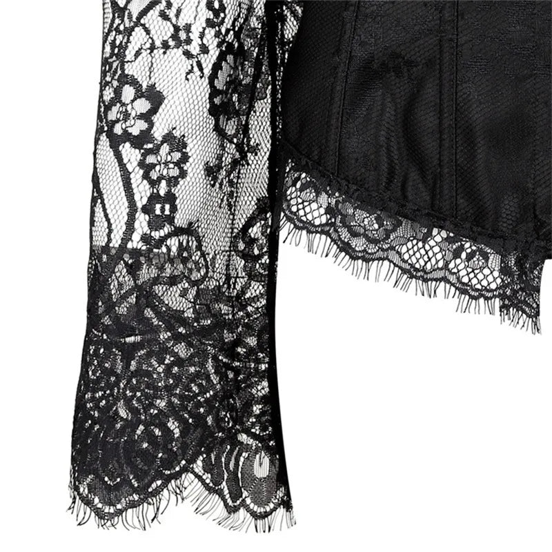 Women's Supportive Corset Top - Off Shoulder, Lace Satin