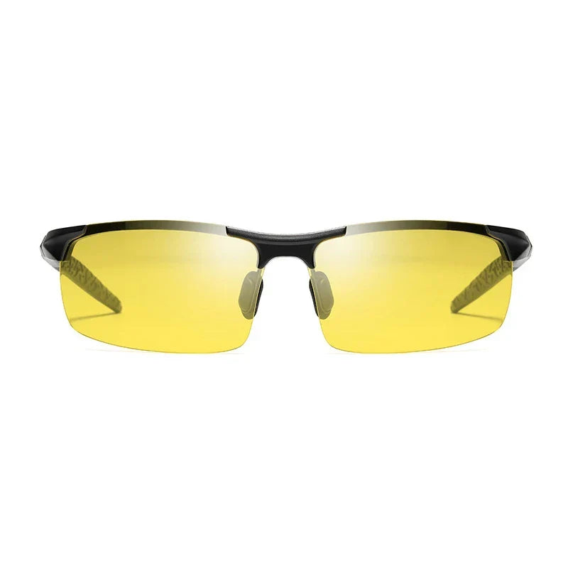 Vision Night Glasses Aluminum Alloy Frame Polarized Sunglasses Day Night Driving UV400 Yellow Lenses Fall 2025 Gift