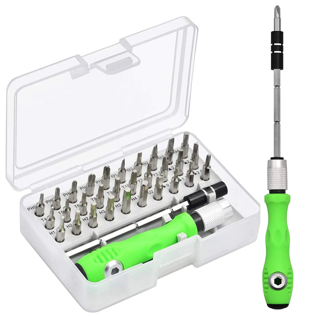 Screwdriver Kit Mini Device Kit Green Handle For DIY Household Repairs Fall 2025 TikTok Viral Gift