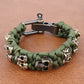 Skull Paracord Bracelet Gothic Wristband Halloween 2026 Gift Idea Flexible Braided Jewelry