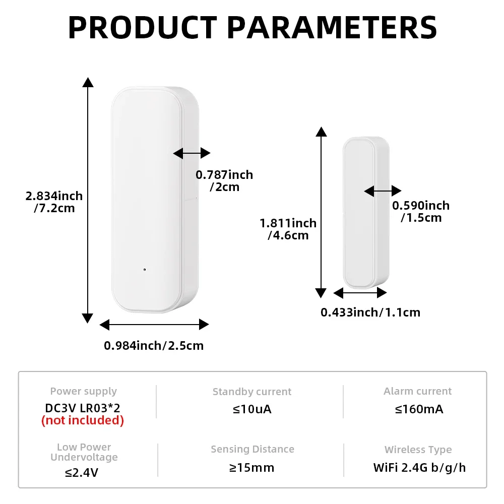 Tuya WiFi Zigbee Window Door Sensor Smart Household Security Alarm