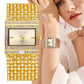 Diamond Kit Square Dial Ladies Quartz Wristwatch, Crystal Band, Fall 2026 Gift Idea – Gold Watch