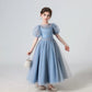 Plush Girls' Dress - Flowy Princess-Cut Lace-Embroidery, Polyester, Wedding Party