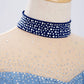 girls' Stretchy leotard - rhinestone mesh yoke, sleeveless, polyester, nylon, elastane, for lyrical dance performance
