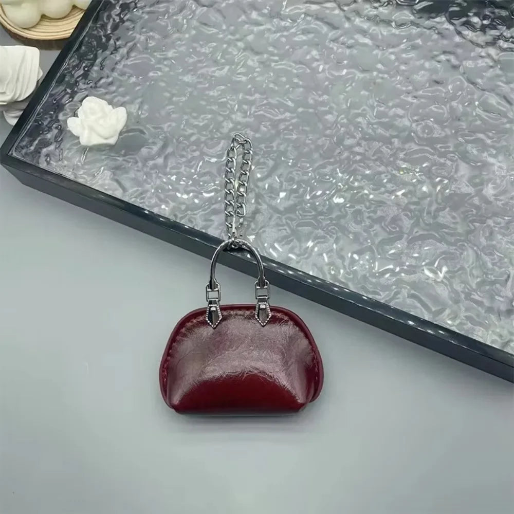 1+1 Free Birkin Inspired Mini Hand Bag - Compact Shell Coin Bag Charm Keychain