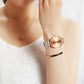 women's Timeless rose gold quartz wristwatch - stainless steel water-resistant minimalist round dial