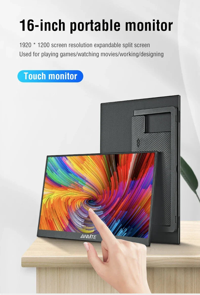16 Inch Travel-Friendly Touch Monitor 1920x1200 HDR10 Low Blue