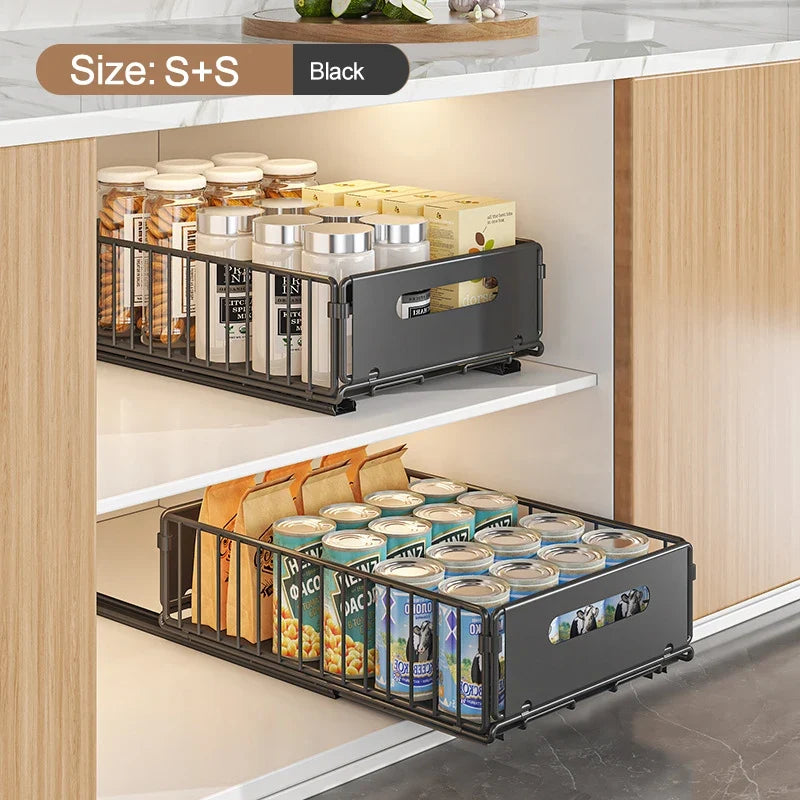 Out Pull Cabinet Organizer Slide Drawer Kitchen Rack