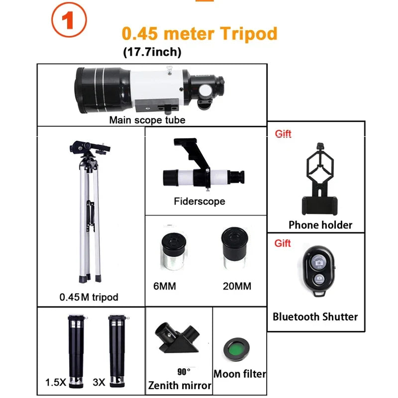 Astronomical2026 Edition Telescope Monocular 150X Zoom HD Night Vision For Moon And Star Viewing Holiday Gifts