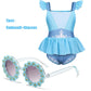 Sturdy Princess Print, Cotton-Poly, For Beach and Pool – Fast-Dry Girls Two-Piece Swimsuit