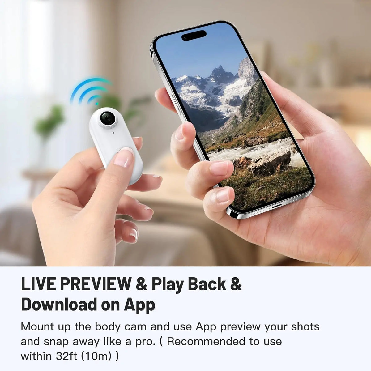 1080P Compact WiFi Mini Pocket Action Camera - Travel-Friendly Sports Video Recorder for Kids, Hands-Free, Body Worn