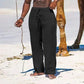 Variant image for Men's Linen and Cotton Pants, Lightweight Relaxed Fit, Breathable Casual Trousers with Elastic Waistband, Available in Multiple Colors-19