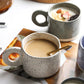 Ceramic Mug 300ml Porcelain Ring Handle Speckled Handmade Contemporary Coffee Cup Fall 2025 Cozy Gift
