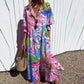 Variant image for Boho Floral Maxi Dress for Women, Elegant Deep V-Neck Long Dress with Flowy Silhouette, Lightweight Summer Style-13