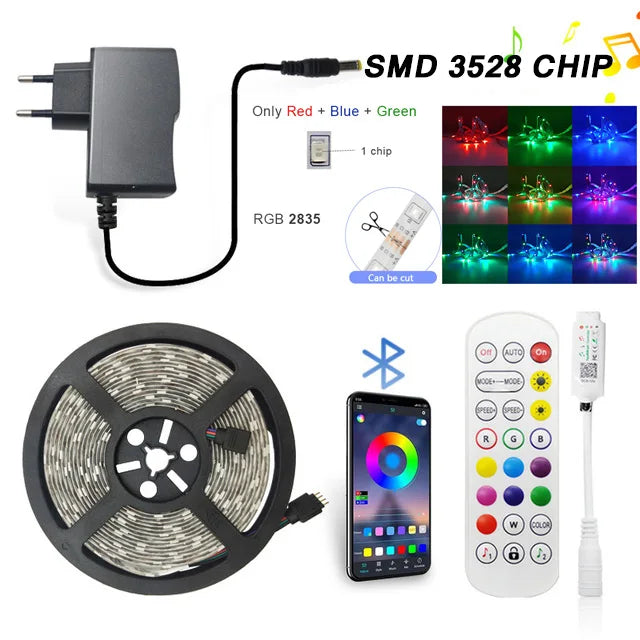 LED RGB Strip Lights 2835 App Music Sync Ambient Decor