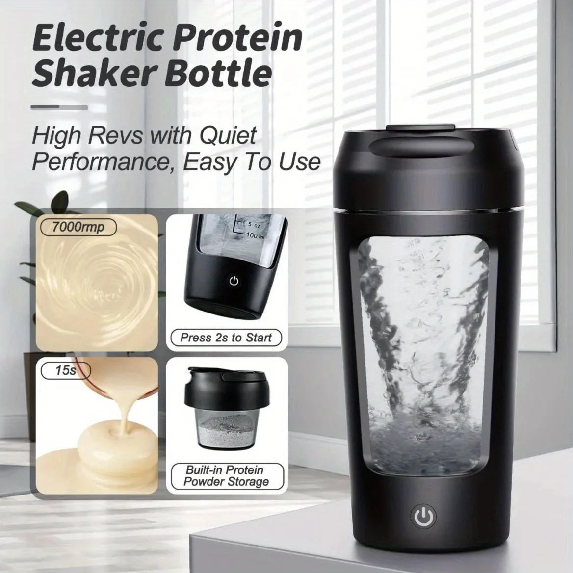 Protein Shaker Bottle 500ml USB-C Battery-Powered Motor-Driven Mixer Cup Gym Outdoor Fall 2025 Fast Smooth Blends
