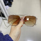 Big Vintage Square Sunglasses for Men Women - Unisex UV400 Black Lens Designer Shades