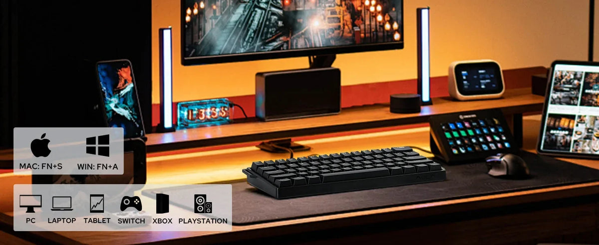 60 Mechanical Percent Hot Swap Keyboard Aluminum RGB Hall