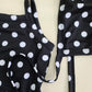 Light baby girls' one-piece swimsuit - polka-dot suspender style with hat, nylon, cozy for summer beach wear