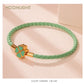 Leaf Four Clover Braided Leather Lucky Bracelet Gift