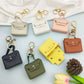 Free 1+1 Birkin Inspired Mini Hand Bag - Solid Color PU Leather Coin Bag Keychain Charm