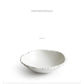 White Porcelain Rock Edge Soup Bowl Contemporary Tableware