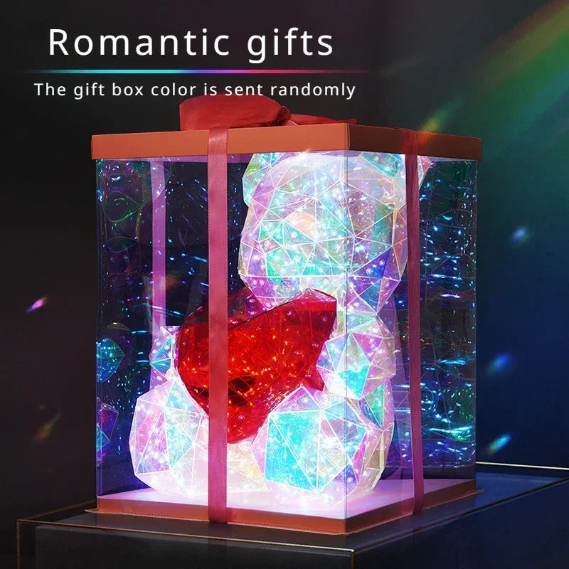 LED Colorful Teddy Bear Lamp with Heart - A Heartwarming Valentine's Day Gift for Birthdays & Anniversaries