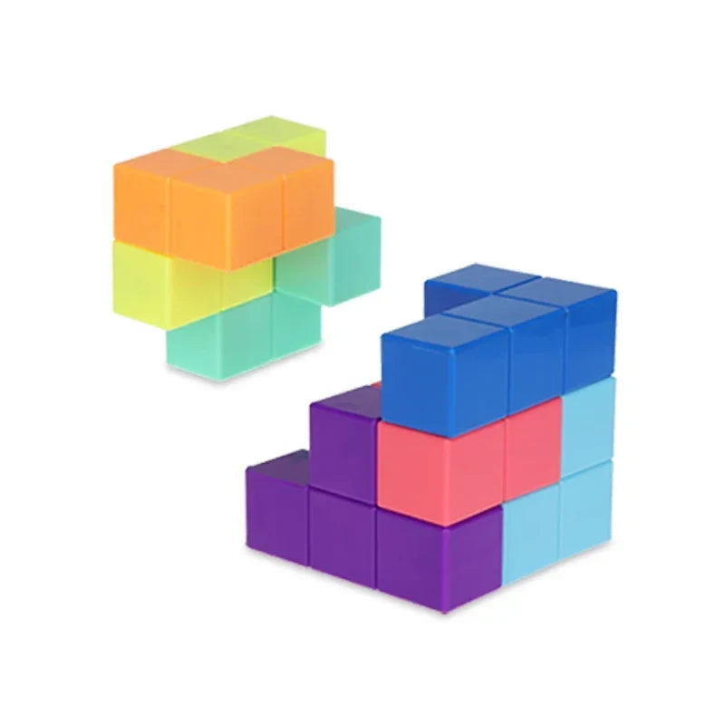 3D Magnetic Building Blocks Kit with 54 Guide Cards, Eco-Friendly Magnetic Tiles for Kids Age 6 and Up, 7-Piece Puzzle Cube