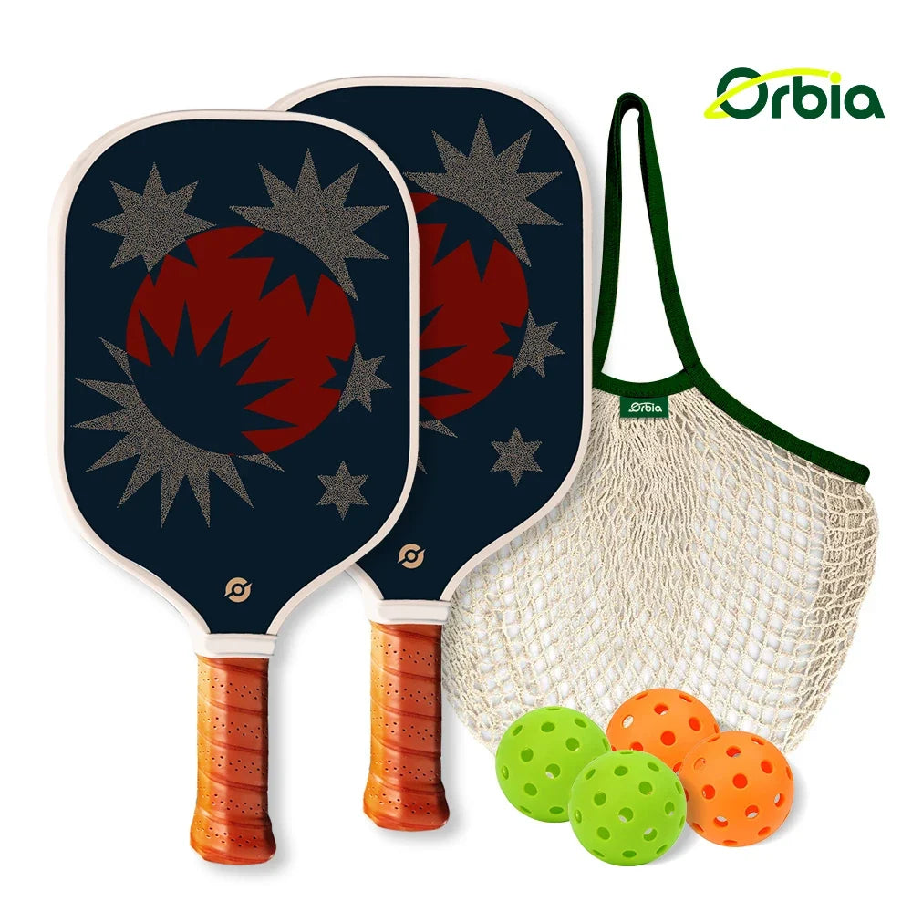 Beginner Pickleball Paddle Kit with 2 Paddles and 4 Outdoor Balls for Simple Play and Fun