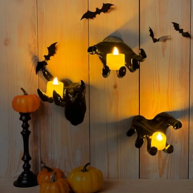 Wall Creepy Hands Life Size Candle Holders Halloween