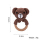 Crochet Wooden Animal Teether Rattle Newborn Sensory Toys