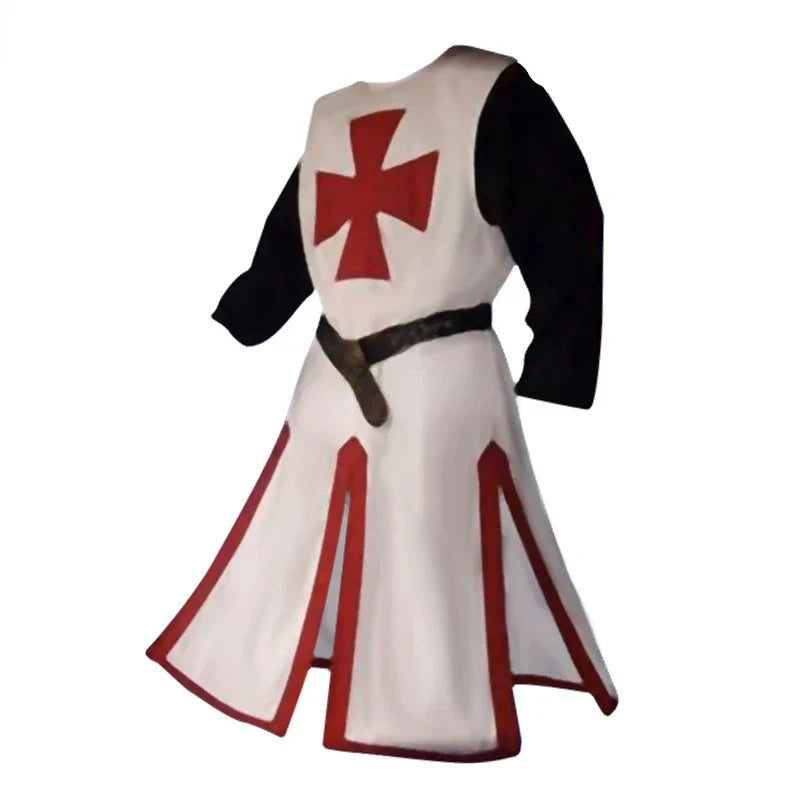 Knights Templar Crusader Cosplay Costume - Authentic Tunic & Cape Kit for Halloween