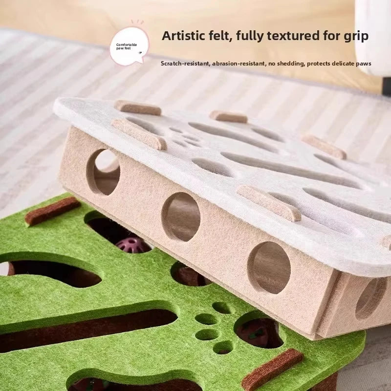 Puzzle Cat Toy Box With Ball Suede Felt Indoor Cat Exercise Entertainment Eco Friendly Gift 2026 TikTok Viral