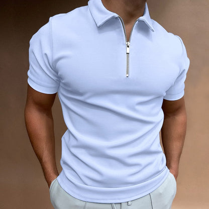 Variant image for Classic Fit Zipped Mens Polo Shirt in Multiple Colors - Stylish, Comfortable, Breathable Polyester-1