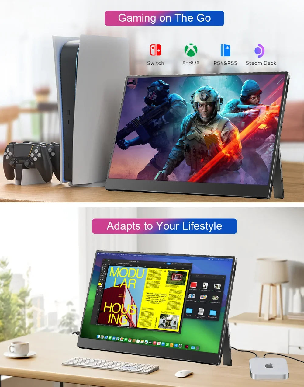 Travel-Friendly 15.6 Inch FHD IPS Gaming Monitor 3ms Speaker