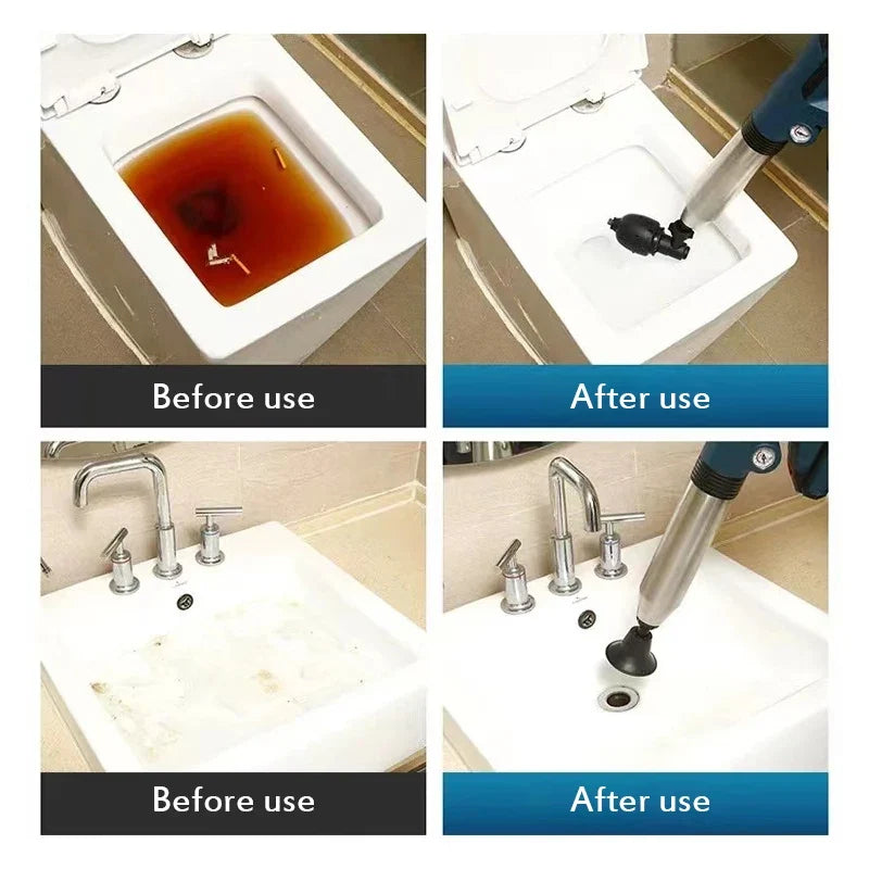 High-Pressure Air Plunger Cordless Drain Unclogging Kit For Sewer Pipes With Attachments Fall 2026 Household DIY