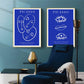 Klein Blue Abstract Canvas Wall Art Vertical Contemporary Print