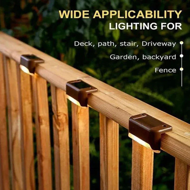 Solar Deck Lights Outdoor Water-Resistant LED Fence Lights for Patio Stairs Pathway Fall 2026 Eco Friendly