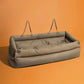 Pet Outing Lathe Deluxe Faux Leather Dog Car Seat - Travel-Friendly Booster Bed for Cats and Dogs