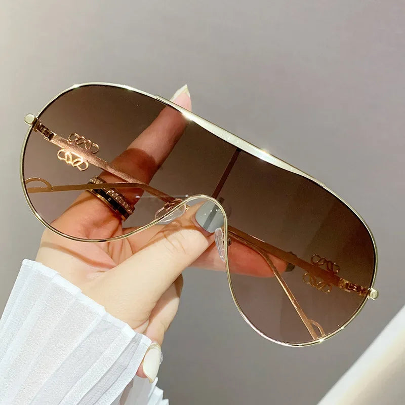 One-Piece Metal Sunglasses - Large-Frame Sports Goggles for Cycling, Men and Women