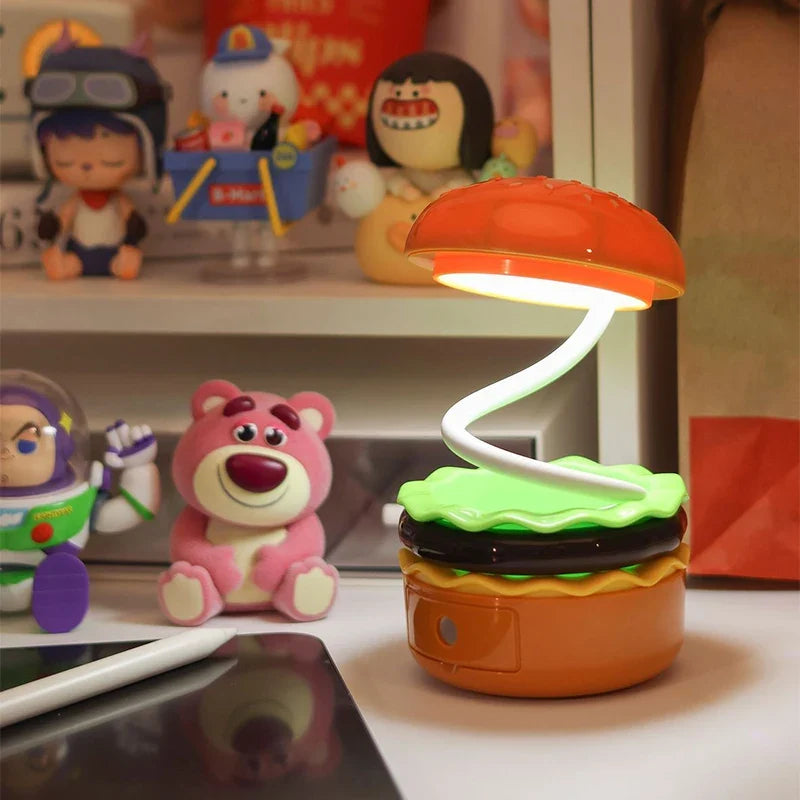 Light Night Desk Lamp With Pencil Sharpener Hamburger LED Reading Lamp Back To School 2026 Gift
