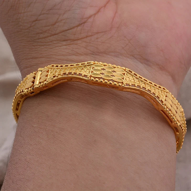 Gold Plated Bangles Deluxe Arabic Wedding Bracelet