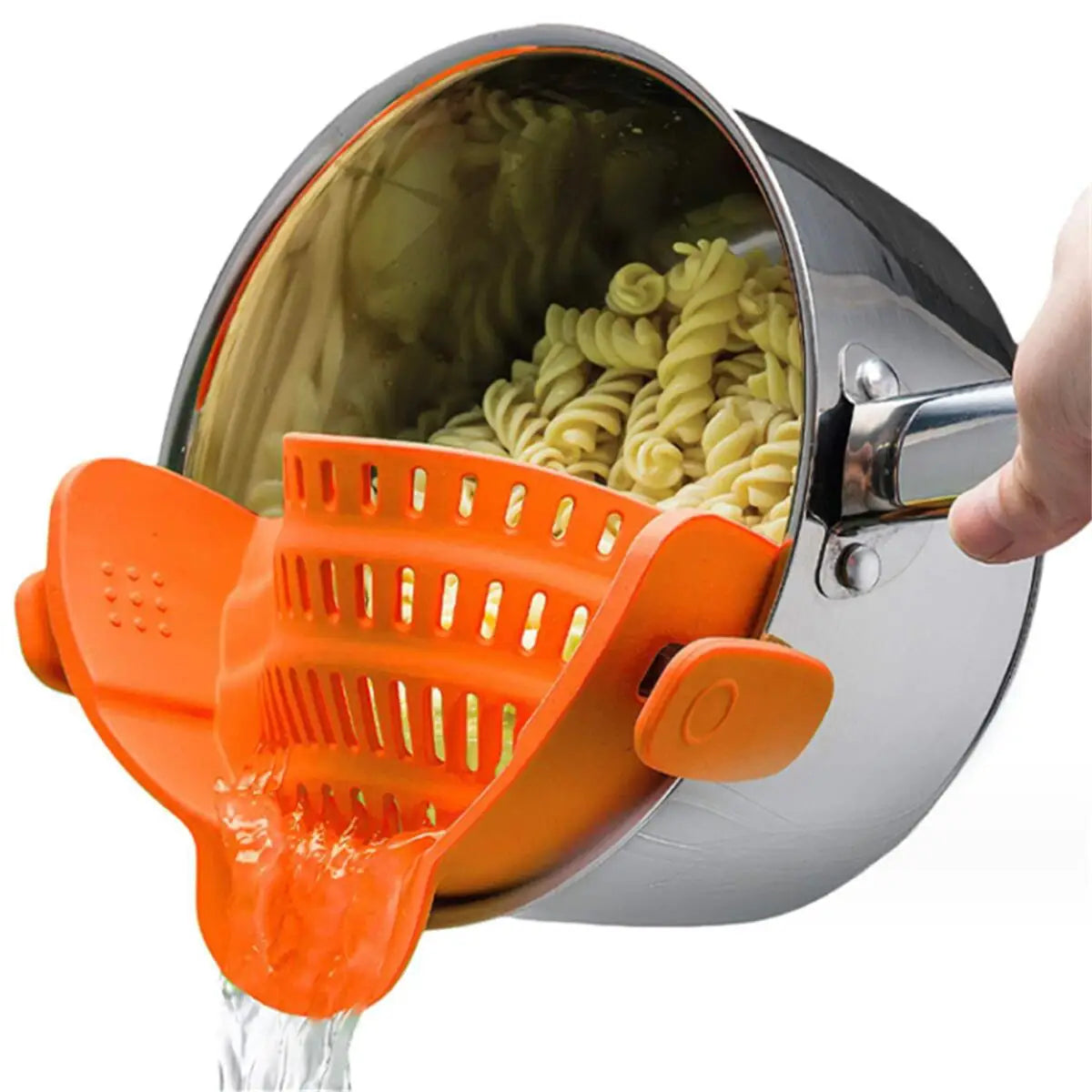 Flexible Clip On Pot Strainer - 1pc Kitchen Strainer for Pans and Bowls