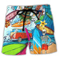 Trendy Swim Shorts for Men with Graffiti Print, Lightweight Quick-Drying Fabric, Adjustable Fit, Perfect for Summer Activities-3