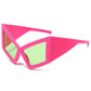 Cat Oversized Eye Sunglasses Women Red UV400 Shades Retro Gradient Fashion