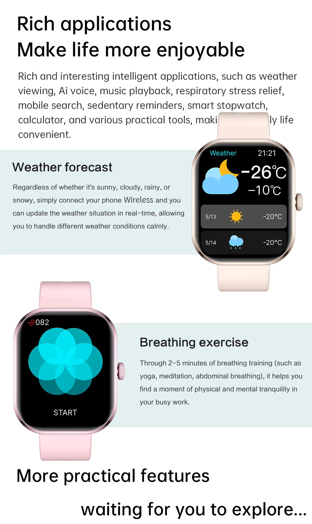 Health 2025 Smartwatch BP+ECG+HRV+BG Monitor with SpO2, Heart Rate, Sleep & Fitness Tracking