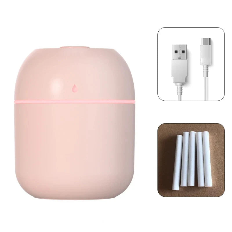 Travel-Friendly USB Ultrasonic Air Mini Humidifier Diffuser with LED Lamp - Car Purifier Aroma Mist Maker for Household & Travel