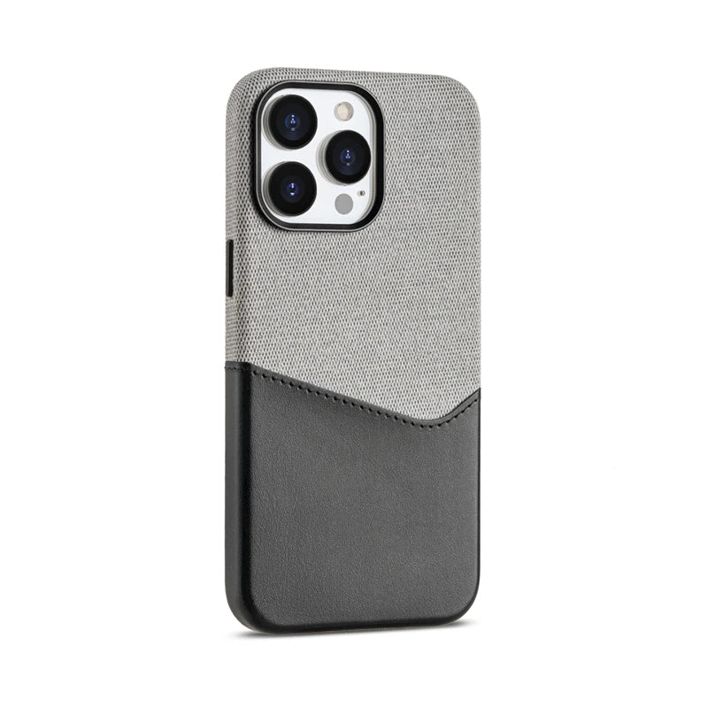 Card Holder MagSafe Leather Phone Case for iPhone 16 15Pro Max Cordless Charging Cover