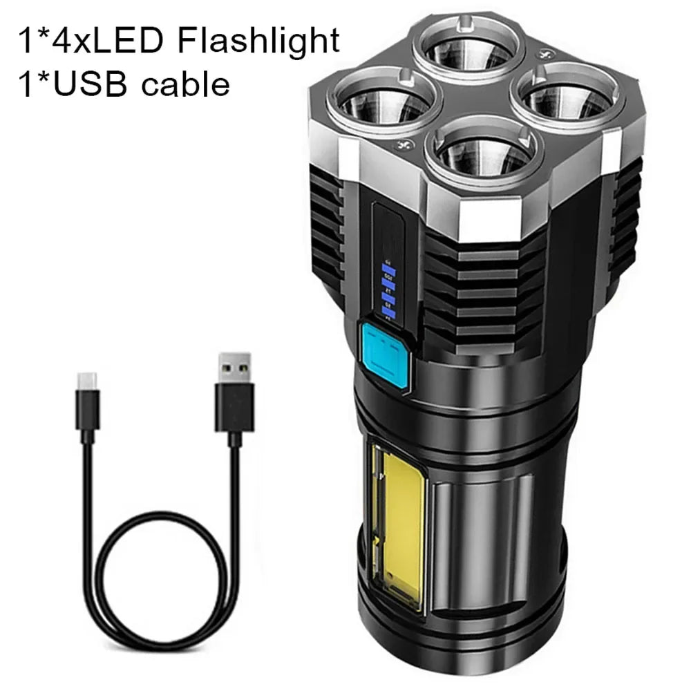 Led Mini Diving Battery-Powered Torch - High Lumens Long Range Flashlight for Camping and Outdoor Use